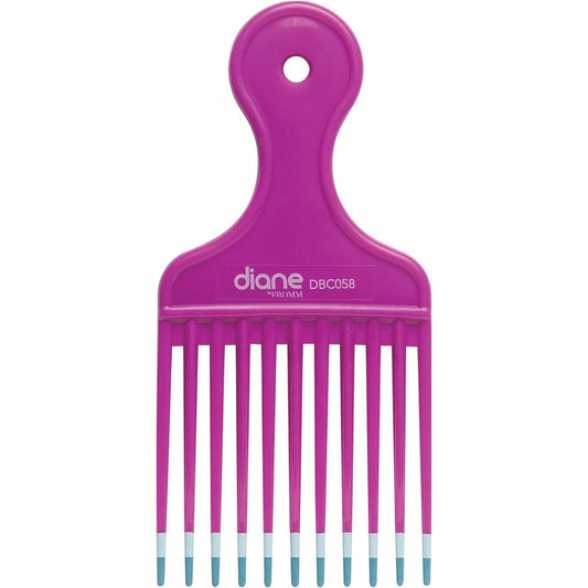 Diane Fromm Mebco Medium 6 Inch Lift Comb Fuchsia Pink front view authentic USA imported wide tooth hair pick