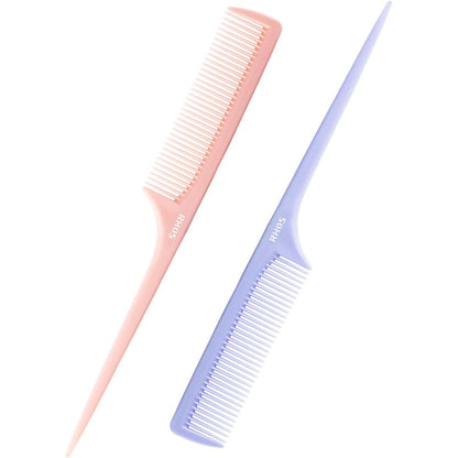Rhos rat tail comb 2 pack set pink and purple