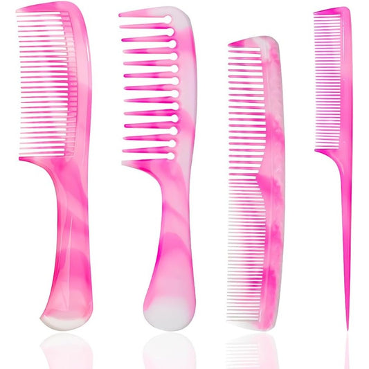 Fhallynn pink hair comb set front view for styling