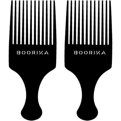 Boorika afro hair pick comb set front view for styling