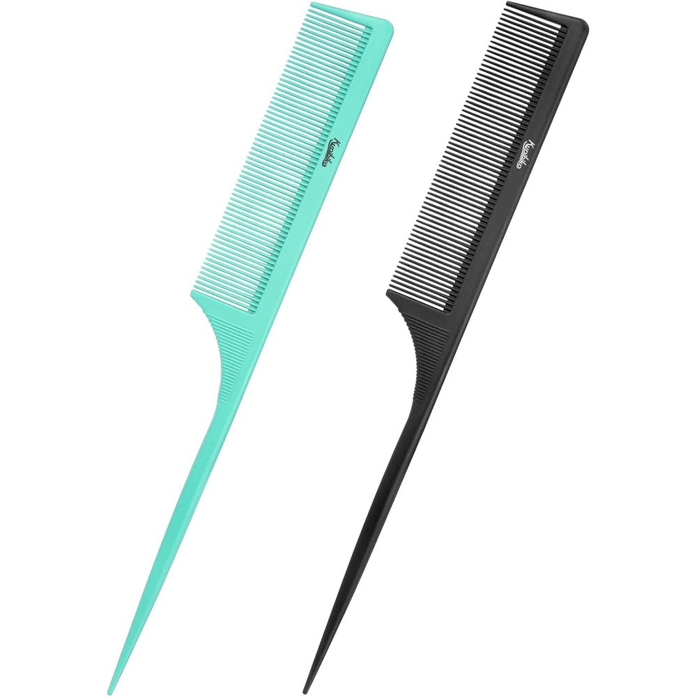Kunihiko rat tail comb set front view for hair styling