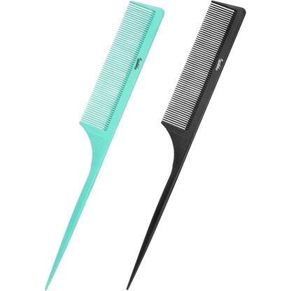 Kunihiko rat tail comb set front view for hair styling