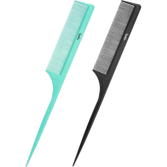 Kunihiko rat tail comb set front view for hair styling