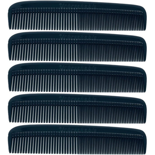 Gents 5 Pack Unbreakable Pocket Comb set front view