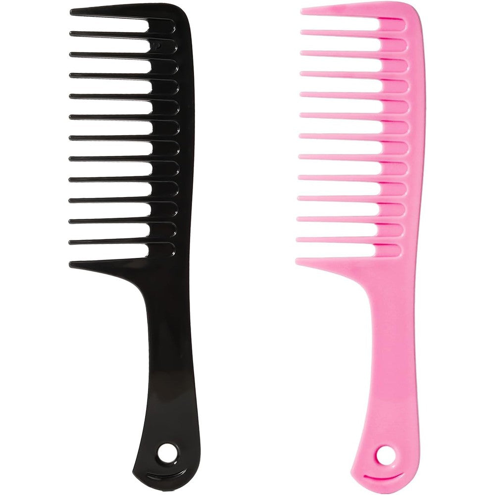 Glitters 2 pieces wide tooth comb set front view