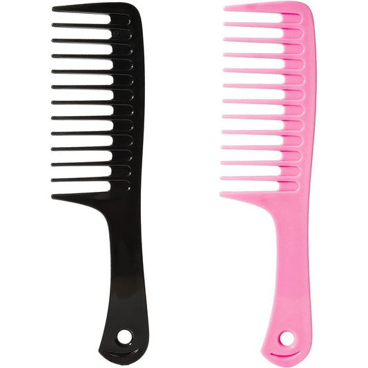 Glitters 2 pieces wide tooth comb set front view
