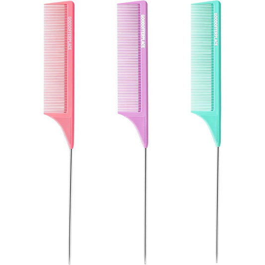 Goodofferplace 3 piece rat tail comb set front view