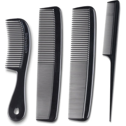 Mars Wellness 4 Piece Professional Comb Set Black front view