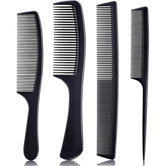 Bealihelp 4 piece professional carbon fiber hair comb set front view