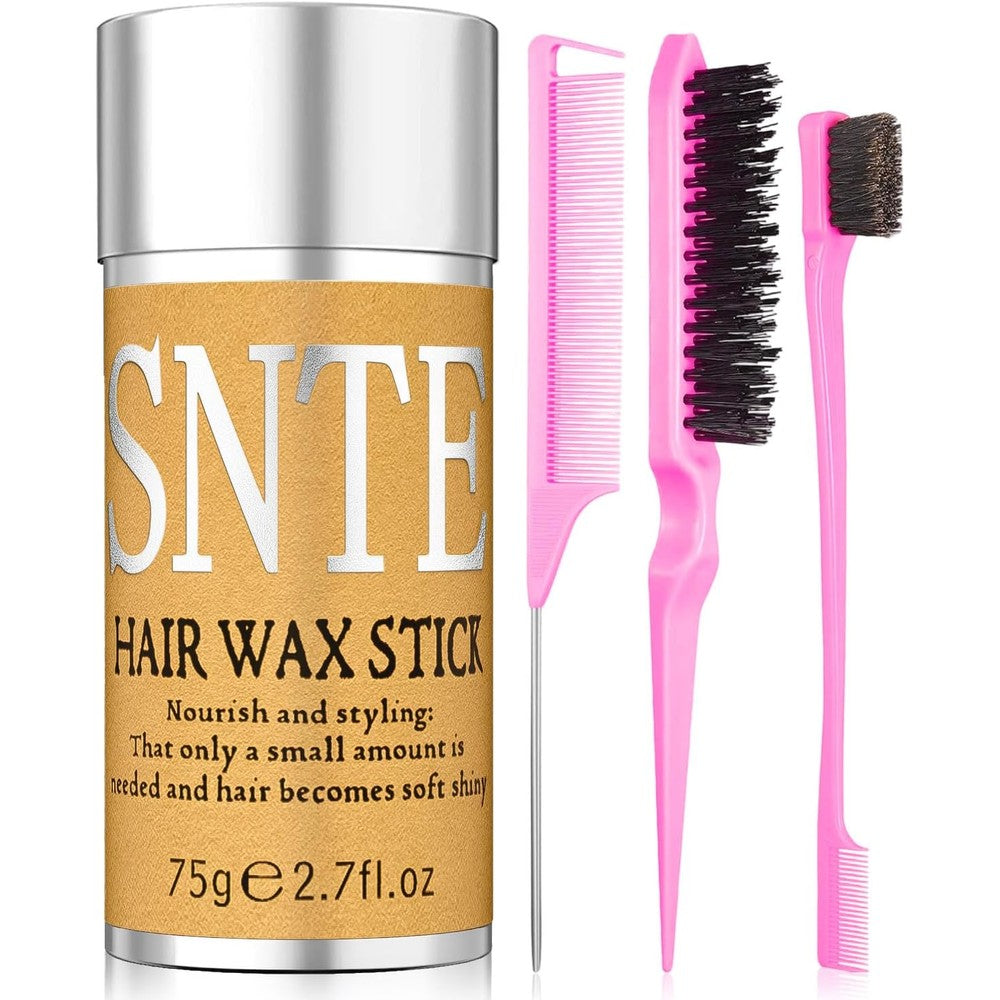E-Dunia hair wax stick and slick back hair brush set front view