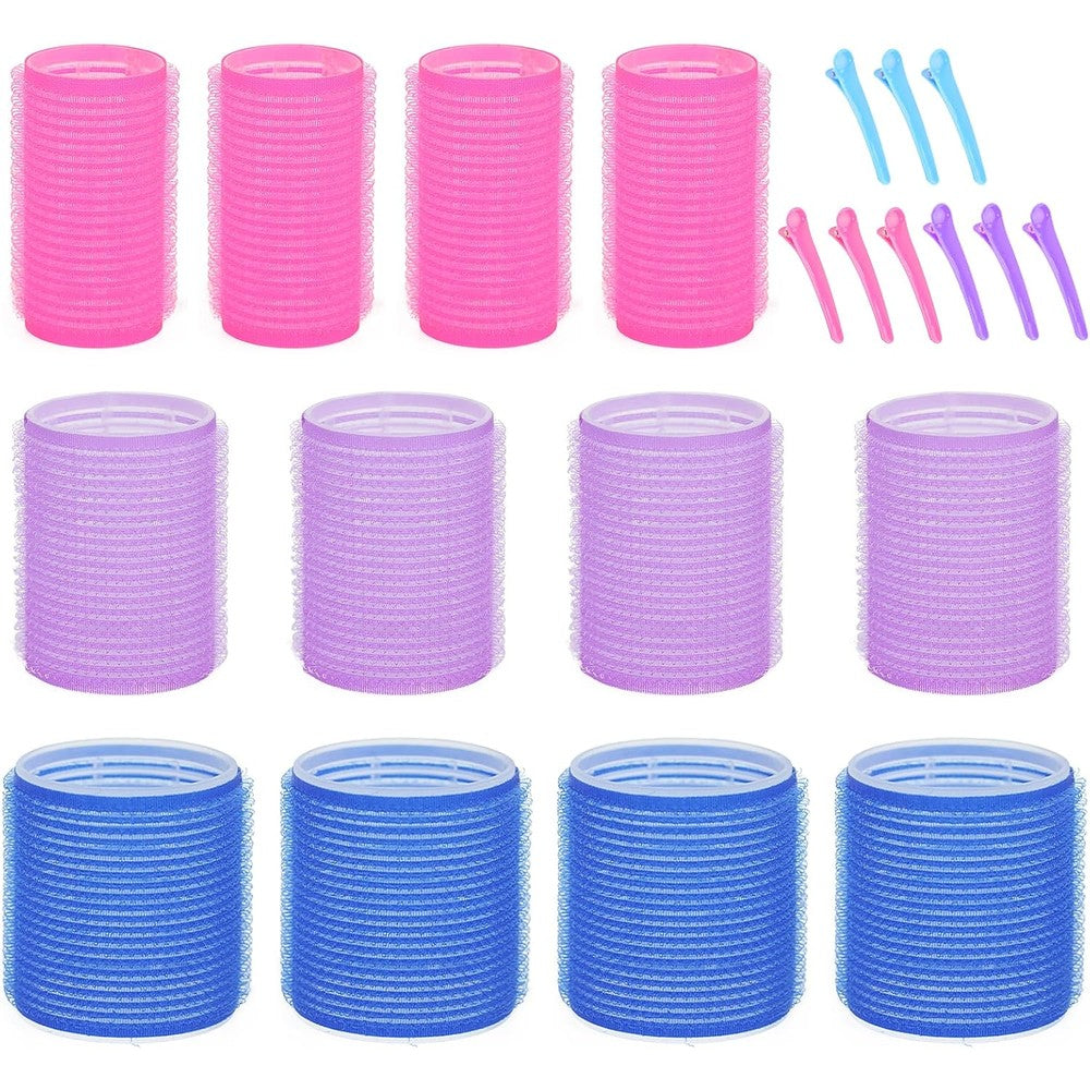 ARTIRNANOG 21 Piece Self Grip Hair Rollers set front view showing multicolor velcro rollers and clips for heatless styling.