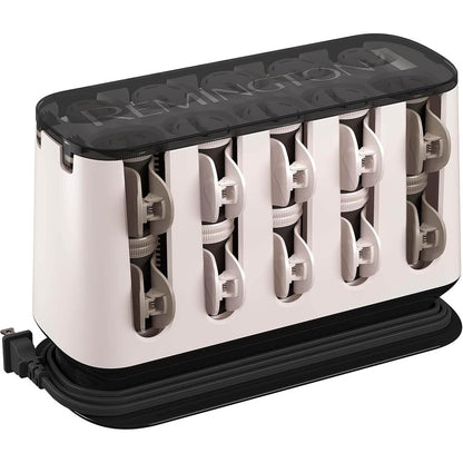 Remington Shine Therapy hot rollers set front view with ceramic rollers and heated clips