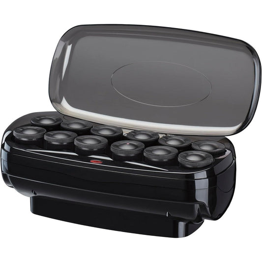 Conair hot rollers premium heated hair setter front view with black base and clear lid