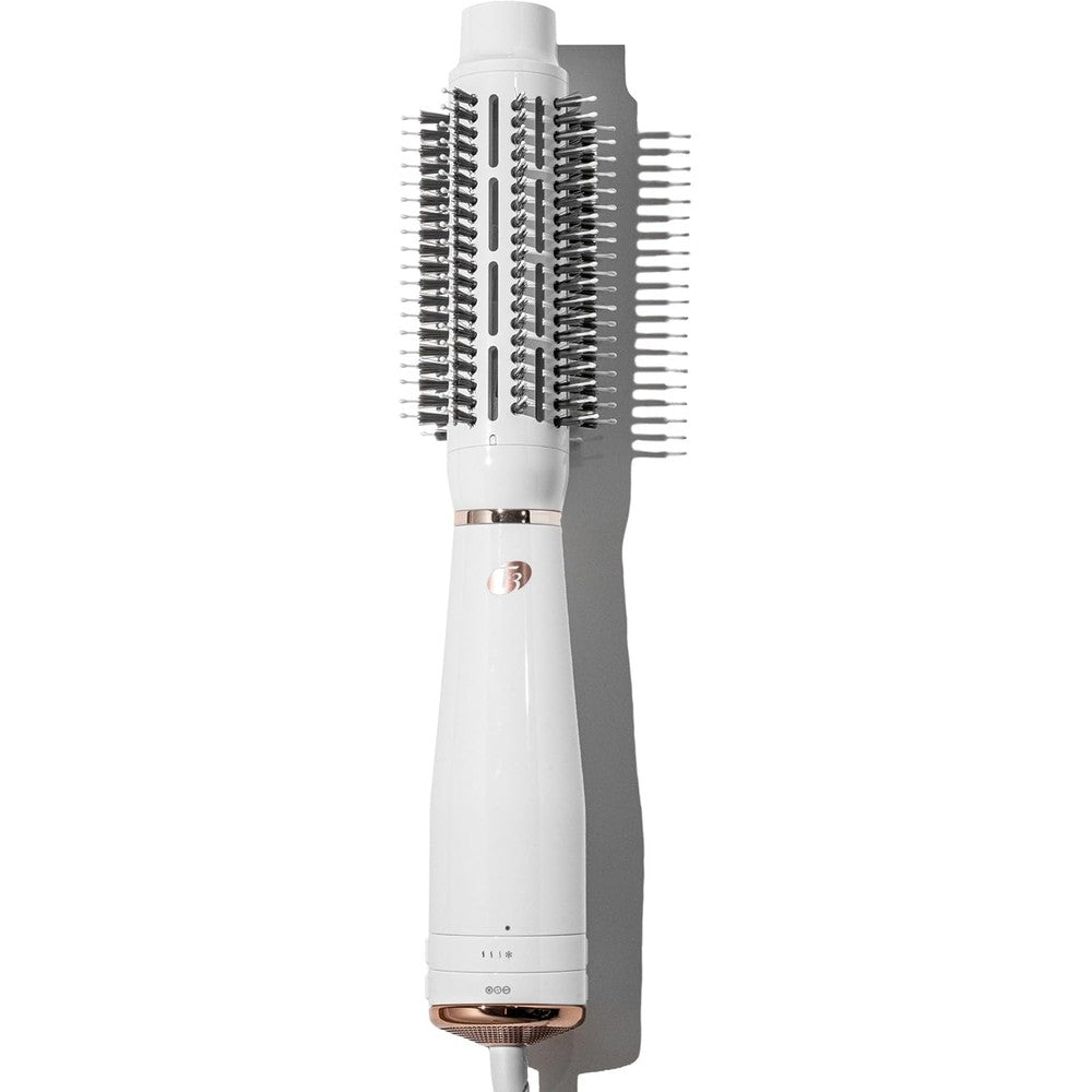 T3 Women's AireBrush One-Step front view showing the premium ceramic barrel and white rose gold finish.