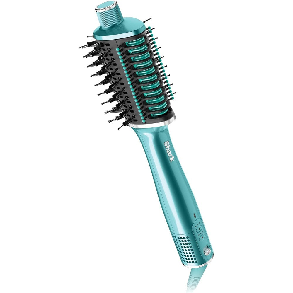 Shark Glossi 2-in-1 Hot Tool and Air Glosser front view in Jewel Teal color showing the professional styling barrel.