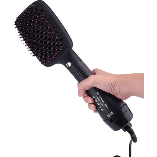 Sonew hair dryer brush straightener front view featuring sleek black design for salon quality styling at home