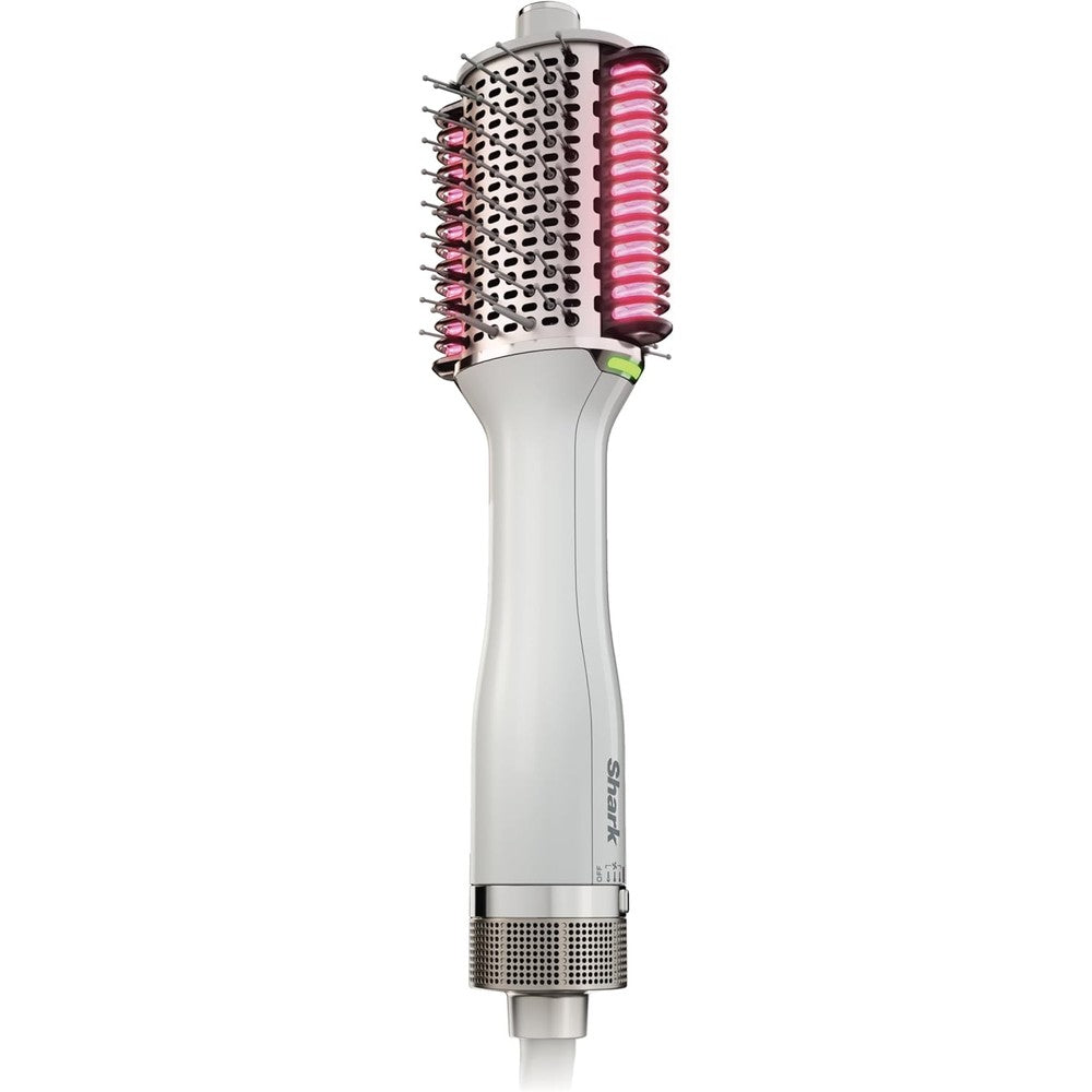 Shark HT202 SmoothStyle Heated Comb and Blow Dryer Brush front view showcasing the silk finish design