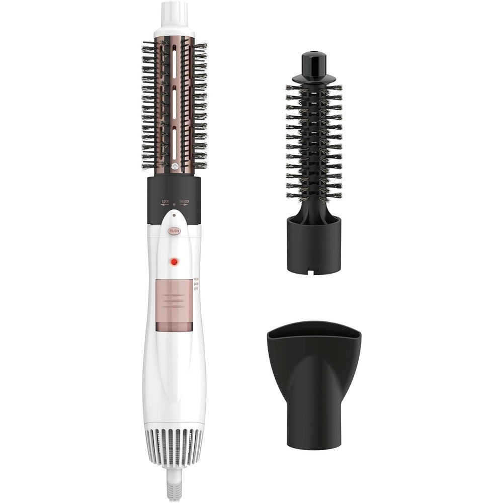 Conair Double Ceramic 3-in-1 Hot Air Brush front view showing the white 1000-watt main styling body.