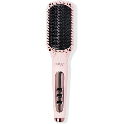 L'ANGE HAIR Le Vite Straightening Brush front view of blush ceramic hot brush tool.
