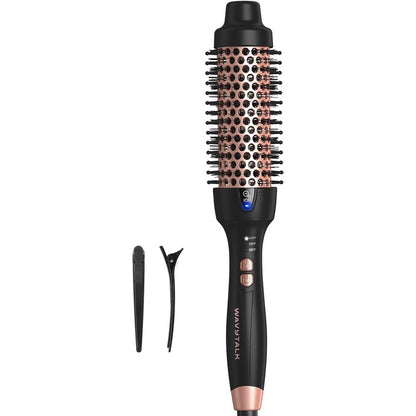 Wavytalk Updated Version Thermal Brush front view showing the 1.5 inch ceramic barrel and rose gold accents.