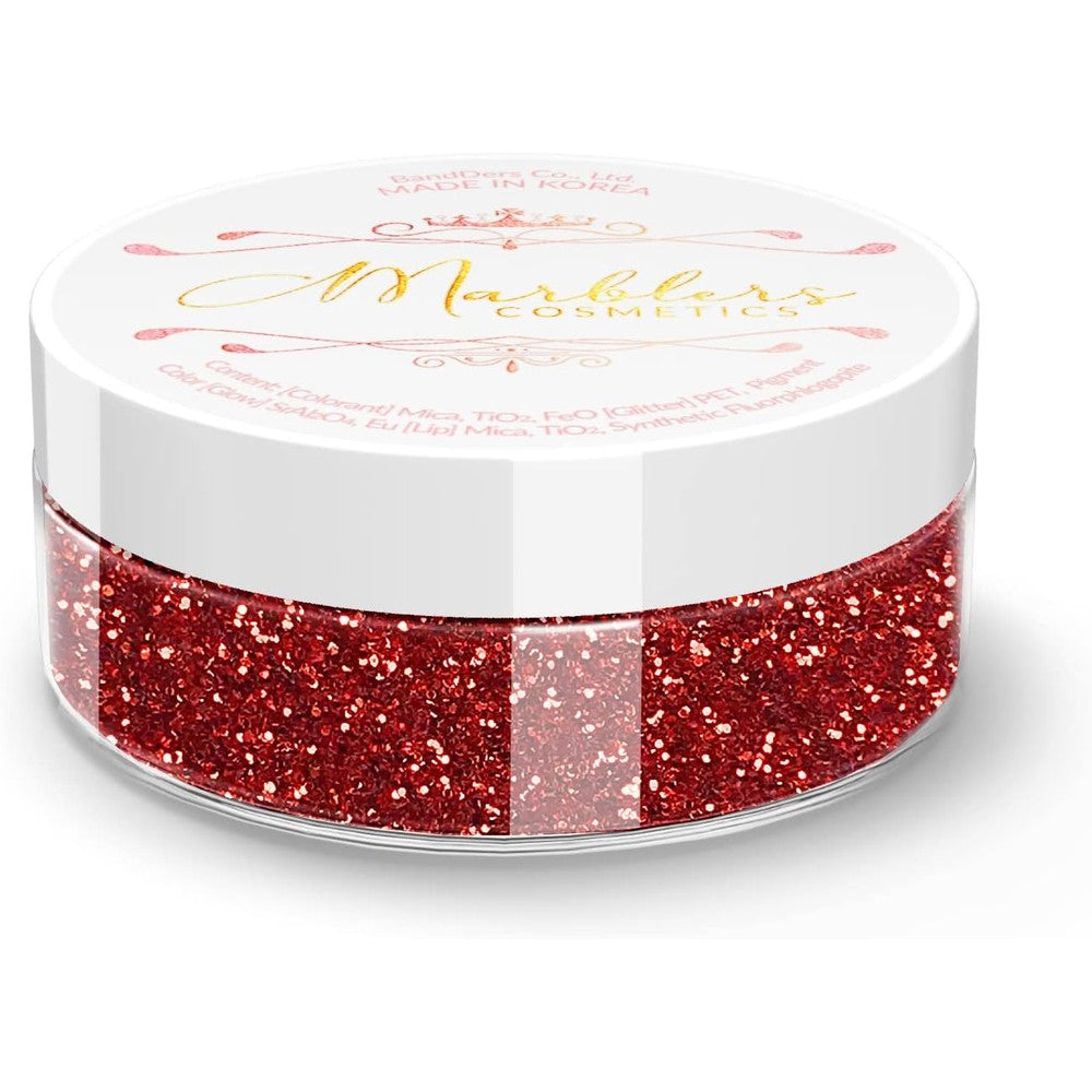 MARBLERS Twinkle Face And Body Glitter Santa Red front view jar