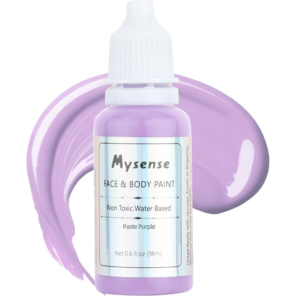 Mysense Pastel Purple Face And Body Paint front view squeeze bottle showing professional packaging