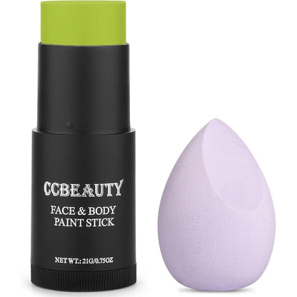 CCbeauty Ogre Green Face Paint Stick front view for Halloween SFX makeup