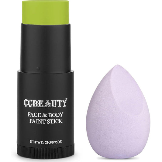 CCbeauty Ogre Green Face Paint Stick front view for Halloween SFX makeup