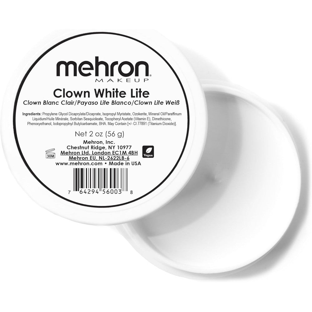 Mehron Makeup Clown White Lite front view packaging container