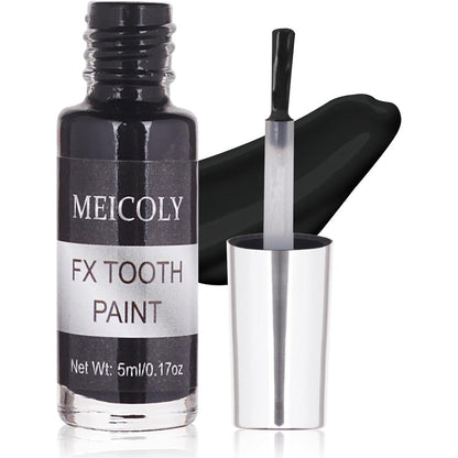 MEICOLY Black Tooth Paint 5ml bottle front view for professional special effects makeup