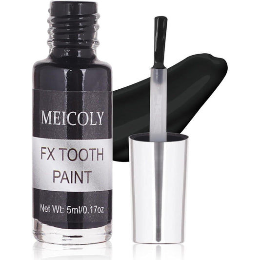 MEICOLY Black Tooth Paint 5ml bottle front view for professional special effects makeup
