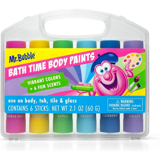 Mr. Bubble Bath Time Body Paints 6 color set in carrying case