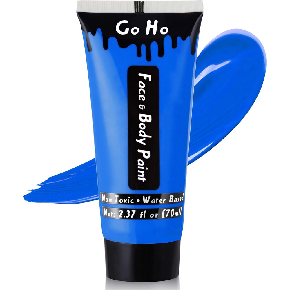 Go Ho Royal Blue Face And Body Paint front view tube for cosplay makeup