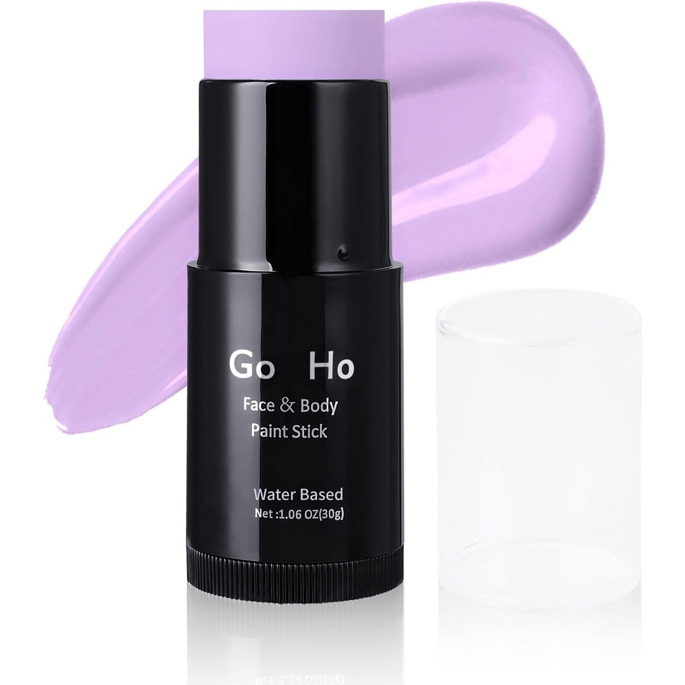 Go Ho Pastel Purple Face And Body Paint Stick front view showcasing the twist up applicator mechanism.