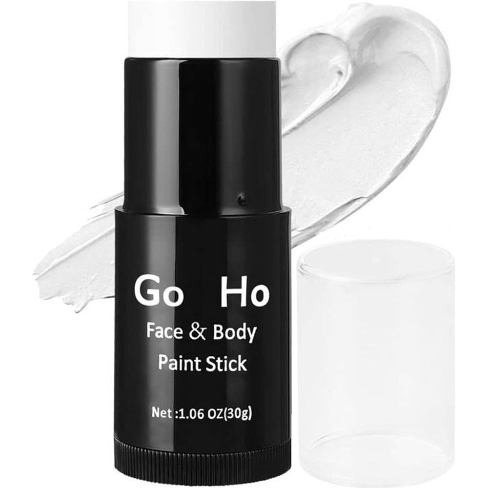 Go Ho Clown White Face Paint Stick front view showcasing the retractable cream makeup packaging.