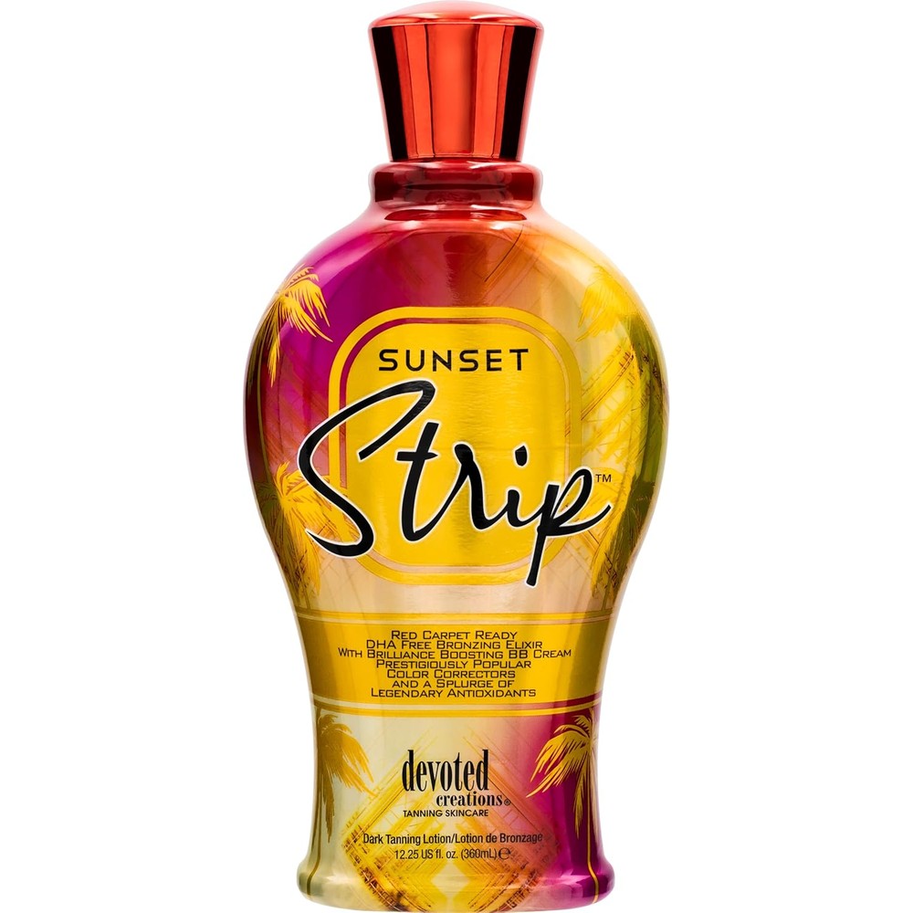 Devoted Creations Sunset Strip tanning lotion bottle front view natural bronzer
