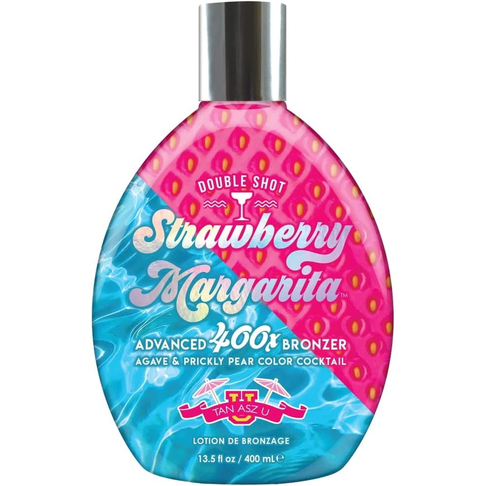 Tan Asz U Double Shot Strawberry Margarita Advanced 400X Bronzer bottle front view