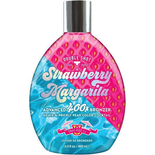 Tan Asz U Double Shot Strawberry Margarita Advanced 400X Bronzer bottle front view
