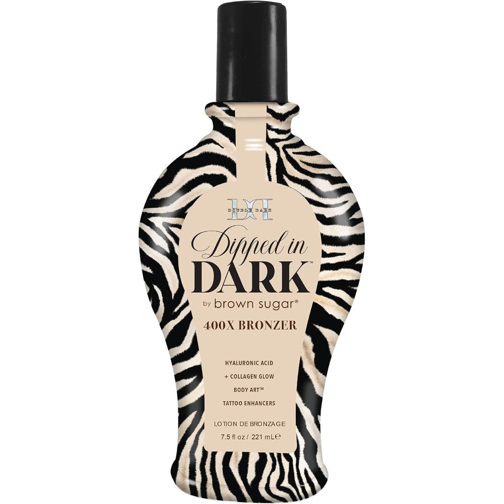 TanMax Brown Sugar Dipped In Dark 400X Tanning Lotion front view bottle