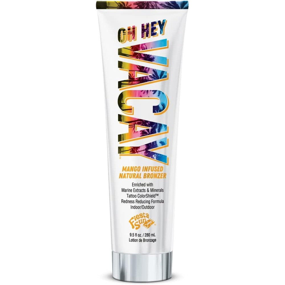 Fiesta Sun Oh Hey Vacay Mango Infused Natural Bronzer front view lotion bottle