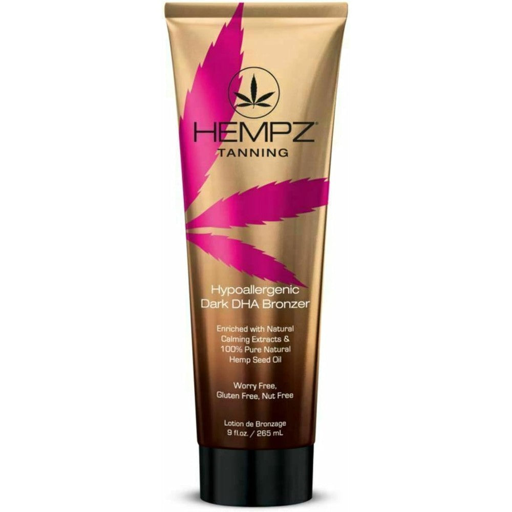 Hempz Hypoallergenic Dark DHA Bronzer 9 Fluid Ounce tanning lotion bottle front view
