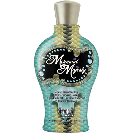 Devoted Creations Mermaid Majesty Cooling Bronzer bottle front view for professional indoor tanning