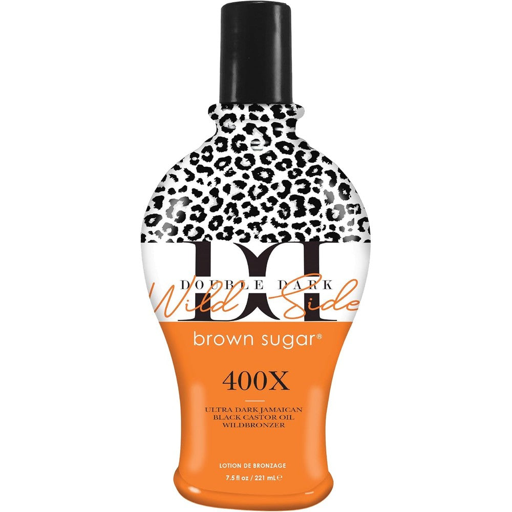 Brown Sugar Double Dark Wild Side tanning lotion front view bottle
