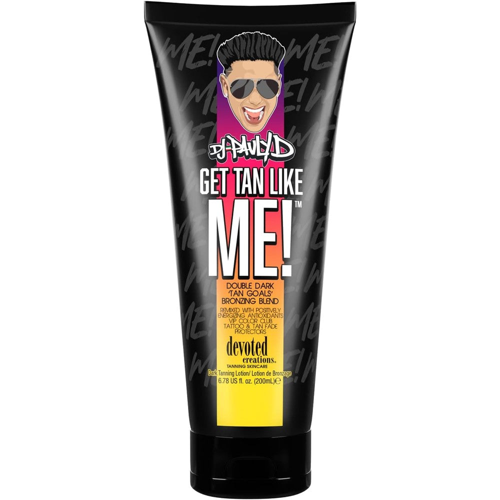 Devoted Creations DJ Pauly D Get Tan Like Me front view bottle