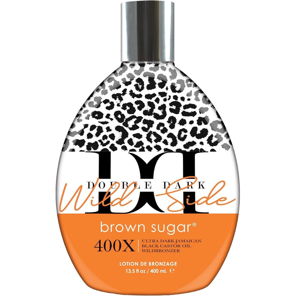 Brown Sugar Double Dark Wild Side Tanning Lotion front view bottle