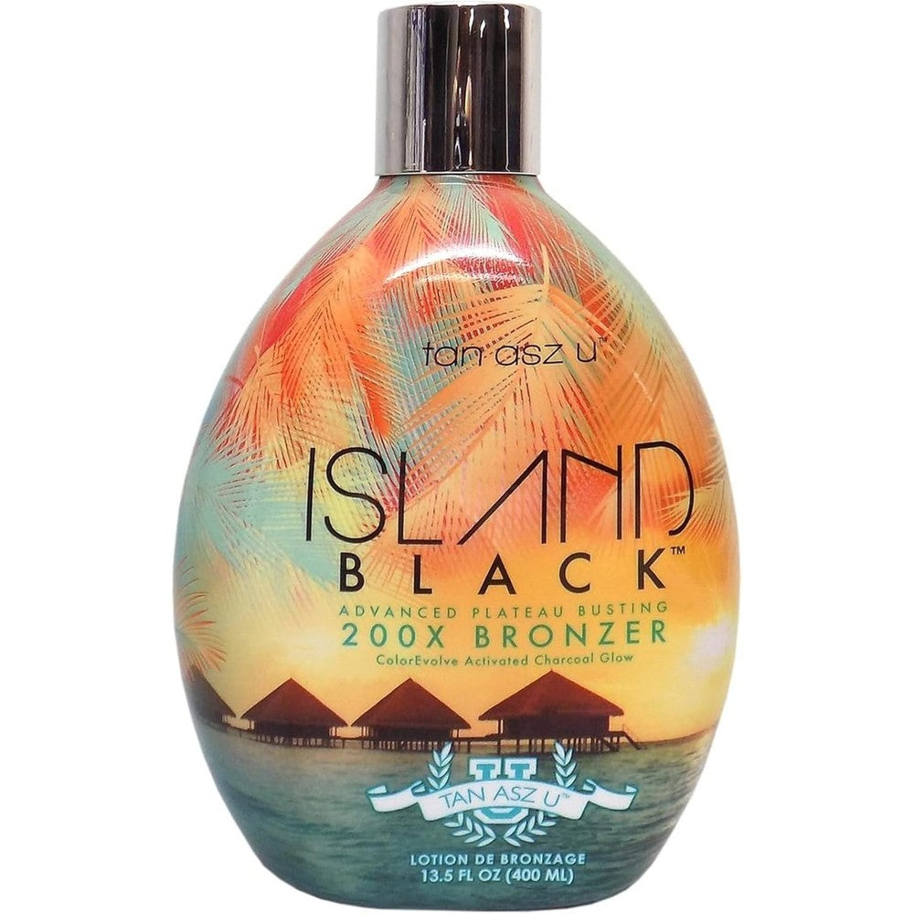 Tan Asz U Island Black 200X Bronzer front view bottle packaging
