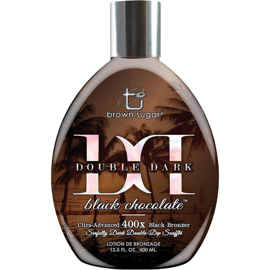 Brown Sugar Double Dark Black Chocolate tanning lotion bottle front view