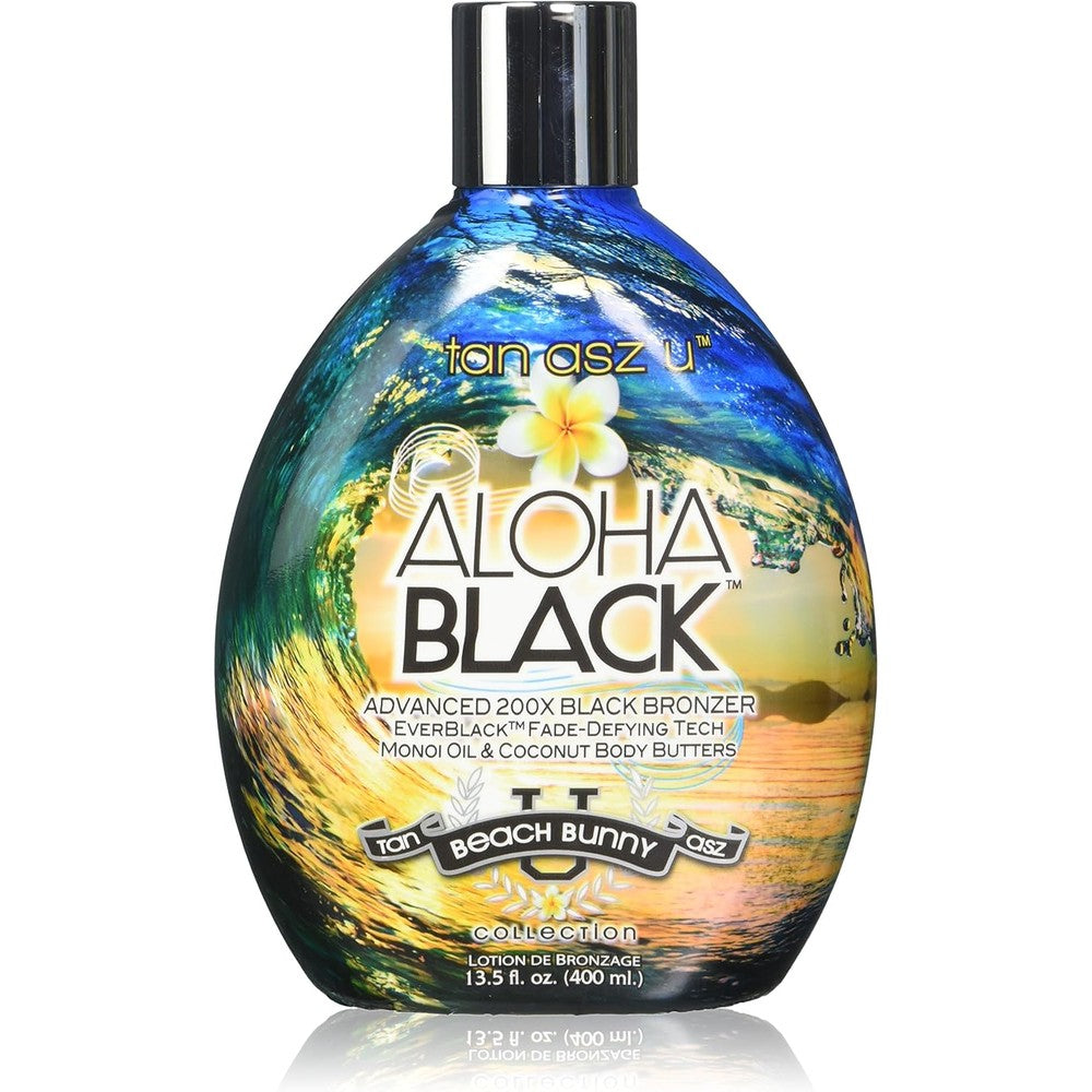 Tan Asz U Aloha Black Advanced 200X Black Bronzer front view bottle packaging