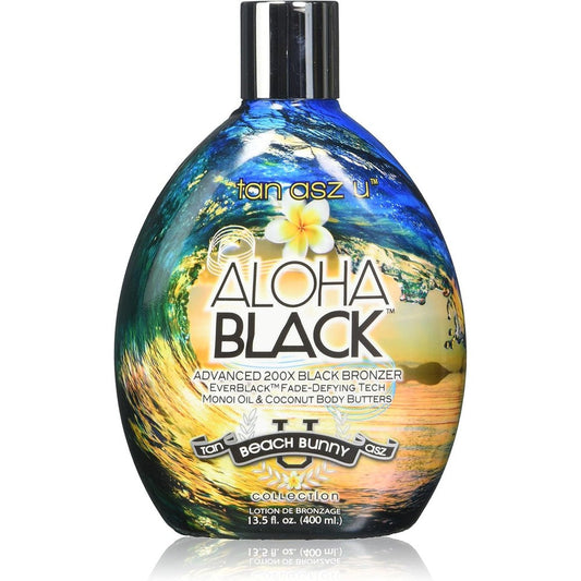 Tan Asz U Aloha Black Advanced 200x Black Bronzer bottle front view
