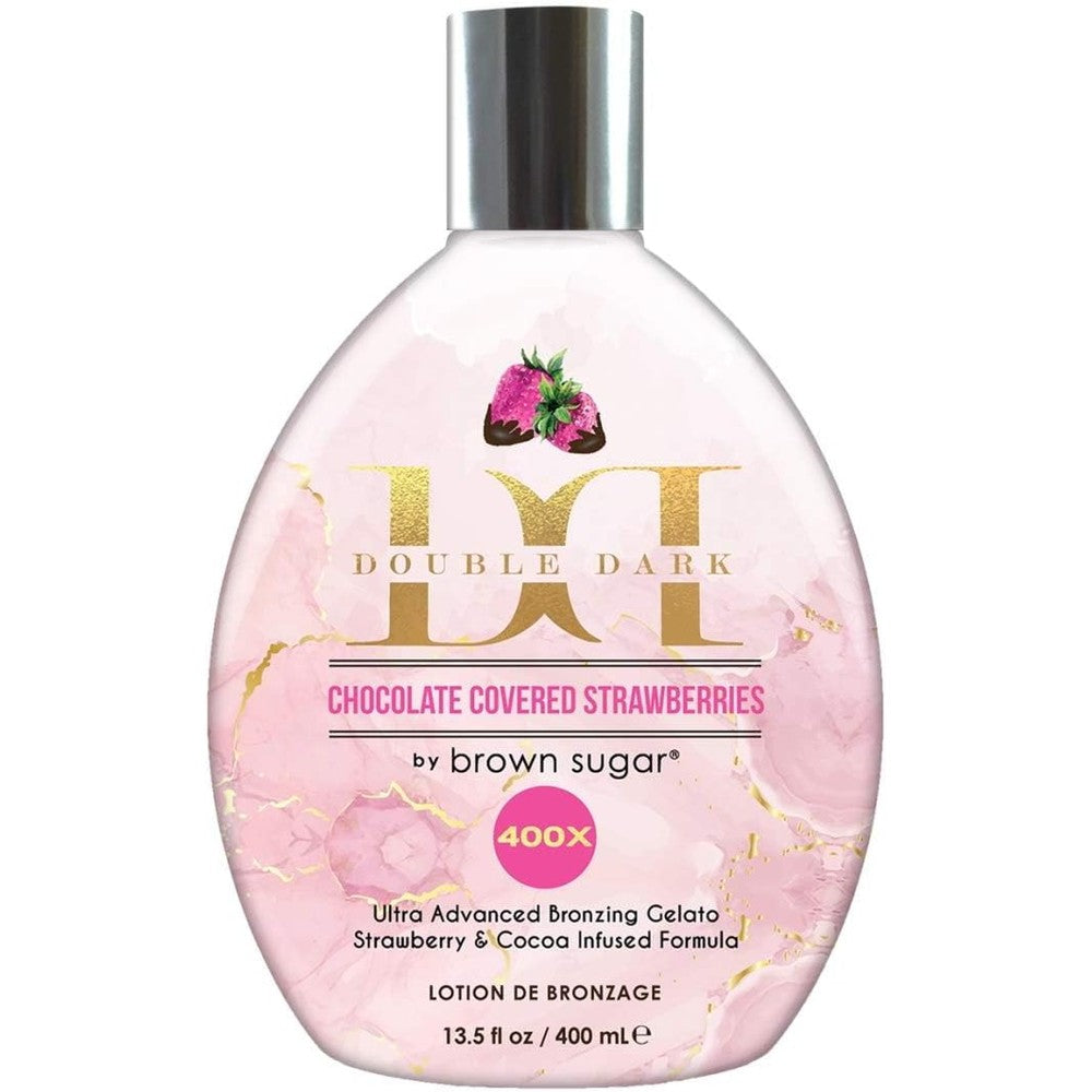 Brown Sugar Double Dark Chocolate Covered Strawberries Bronzer front view bottle packaging